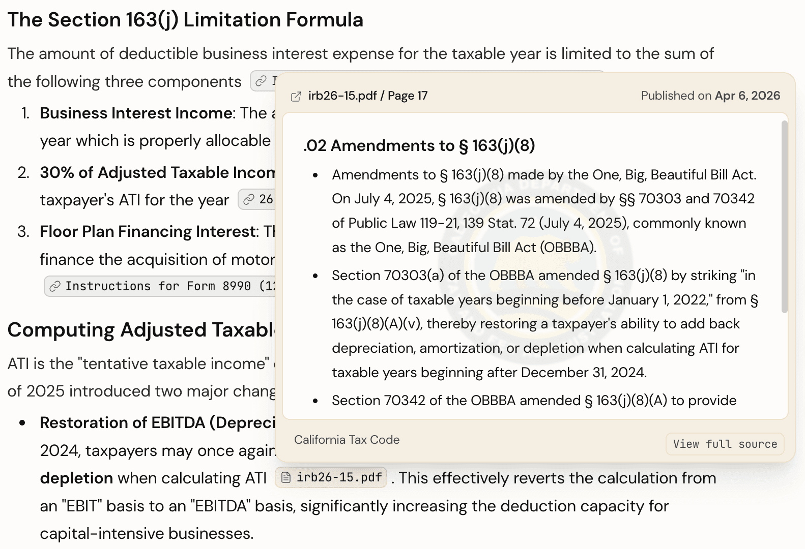 Audit-ready citations